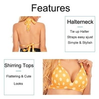 Ženski kupaći kostimi retro polka dot halter visoki struk bikini Dva kupaća za žene