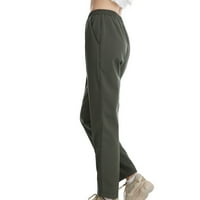 Symoid Womens Fleece-Assault Pants Plus baršunast začuje toplo zgušnjavanje čvrstim sa džepom meke pantalone