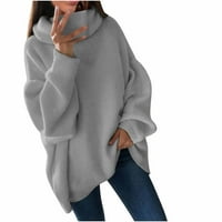Utoimkio prevelizirani džemperi za pulover za žene čišćenje labavih karata s dugim rukavima, čvrsti