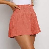 Ženske kratke hlače Ljetne modne pamučne mješavine šorc sa gumbom ležerne hlače za hodanje na otvorenom