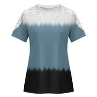 Ljetni vrhovi Ljetni čipkani izrez dizajn kratki rukav majica V izrez majica Dressy Raglan ubode udobne