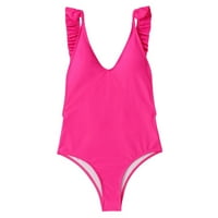 B91XZ Žene Jedan kupaći kostimi WebbingTank odijela Shirred Vintage Up kupaće kostime kupaći sport Kontrola majčinstva kupaći kostim vruće ružičaste, s