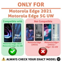 Razgovor s tankom futrolom Kompatibilan za Motorola Edge Edge 5g UW, zaštitni ekran stakla ukljn, metalni