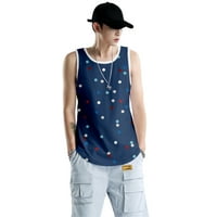 Majica bez rukava 4. srpnja, muškarci majica 3D print Street casual bez rukava za dečko roditelj-dijete