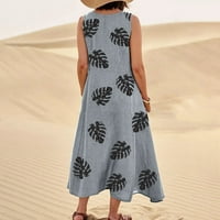 Tunika Haljina za žene tiskane plaže Trendi Ležerne košulje za sunčanje pamučna haljina s rukavima bez