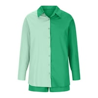 Floleo Women dva odjeća za čišćenje ljetnih i ljeta dvodijelna boja blokiranje u boji jednokradne kratke