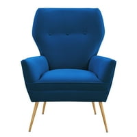 Barbelo Navy Morden Tapacirana stolica za akcent Moderna baršunaste stolice za tapaciranje žica od nehrđajućeg