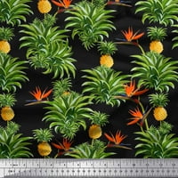 Pamuk od listova od pamučnog poplana, cvjetni i ananas plodovi Decornickim od tiskanim dvorištem