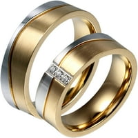 Žene Ring Okrugli sjajni kubični cirkonijski kontrastni boja Polirani par prsteni prsten za prste, pogodan