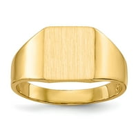 14k žuto zlatni prsten bend Signet 9,5x zatvoren leđa, veličine 7