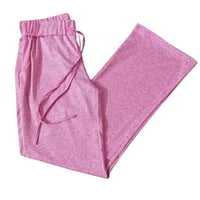 Ženske y2k hlače Ležerne džep pamučne posteljine elastične struke široke velike veličine pantalone za