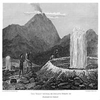 Island: Gejser. Njmo veliki gejser Islanda. Graviranje linije, engleski, 1823. Poster Print by