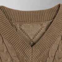 Dukseri za žene čišćenje Ženska V-izrez Multicolor Pleted Solid džemper Casual Modni prsluk vrhovi