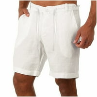 Iopqo muški kratke hlače Džepovi u struku povremene pamučne hlače hlače kratke gumbi za muškarce modne