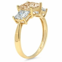 2.62ct Princess Cut Yellow Moissine 18K žuta zlatna godišnjica Angažmane kamene prstene veličine 9.25