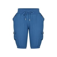 Ženske kapri hlače za ljetne vučne hlače Elastični struk casual caprit joggers labavi ravne pantalone