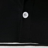 Ausyst polo majice za muškarce casual gumb s kratkim rukavima plairani u boji blok od pulover Golf tenis