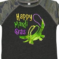 Inktastic Happy Mardi Gras Slatki aligator sa perlama Poklon Dječak majica malih mališana ili majica