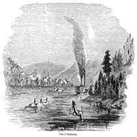 Ohio: Steubenville. NVIEW STEUBENVILLE, OHIO. Graviranje drveta, 19. vek. Poster Print by