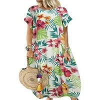 WRCNOTE Dame Boho kratki rukav Summer Beach Sundress Casual Party Cvjetni print duge haljine Bages Maxi
