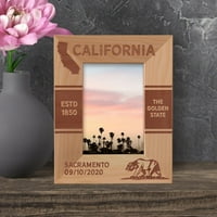 Kalifornijski personalizirani drveni okvir 1 2 5 Brown