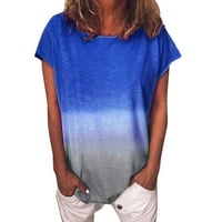 Bluze za žensku ležernu gradijentnu majicu kratkih rukava s kratkim rukavima Tunički bluza