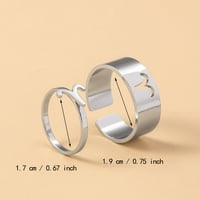 Zodijalni zvezni zvezni prsten od nehrđajućeg čelika za par žena Men Izjava Prsten Otvoreno Prijateljstvo Bbf Birthday Jewelry Poklon set prstena f