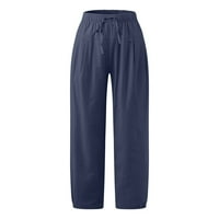 Aufmer Clearsance Stretch hlače za žene s džepovima propuštaju casual labave džepove u boji elastične