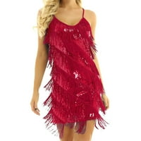 Clearsance Ljetne haljine za žene Čvrsti V-izrez A-line mini temperament Dnevno kratki rukav Crveni XL