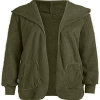 Voguele dame kaput kardigan jakna s kapuljačom sa kapuljačom zimske hladne kapute Ležerne vojske zelene