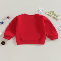 Božićne dukseve za djevojke Crveni slovo dugih rukava Ispiši labavi fit pulover 3Y 4Y 5Y vrhovi
