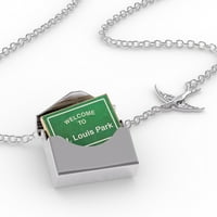 Ogrlica sa otvorenom mrežnom putovanju Dobrodošli u park St. Louis u srebrnom kovertu Neonblond