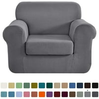 Yi Stretch 2-komad provjerava kauč na razvlačenje sa klizačem za jastuk, stolica, svijetlo siva