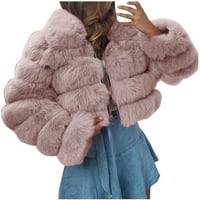 Zimske jakne žene plus veličina Ženska zimska runo obrezana jakna Fau dugih rukava topla gorja odjeća