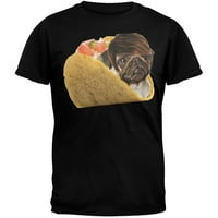 Taco Pug Crna majica za odrasle - 3x-velika