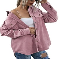 Qiylii Ženska košurska jakna, čvrsta boja rever na vrhu gornje odjeće s džepovima