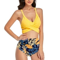 GDFUN ženski kupaći kostim bikini visoki struk sportski seksi kupaći kostim kupaćim kupaćem kostimu