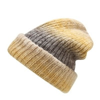 Ženska beretka šešir Spring Grey topao pletene duge meko rastezanje debelog slatka pletenog vremenskog
