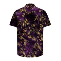 Havajska majica za muškarce, ljetna plaža casual majica kratkih rukava dolje majice, tiskane palmshadow