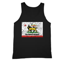 Xtrafly Odjeća za muškarce Kalifornija Republička zastava Tanktop Rasta Lion iz Judine Zion Jamaica