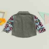 Izhanske dječačke jakna za dječaku dječaka Vintage Geometric Print casual lagana celurjska odjeća Jesen