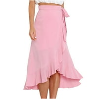 LHKED ženske suknje i haljine Ženska casual moda jednodijelna čipkasta suknja Nepravilna kuka na čvrstoj