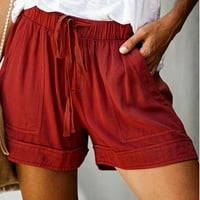 Ženske kratke hlače Ležerne prilike pune boje elastike sa džepovima Direktor Dame Odeća Trendy Breahtable