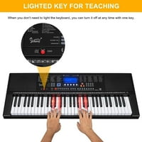 Chictail 61-ključ prijenosni elektronski klavirski tastatura za početne W Limed tipke, LCD ekran, mikrofon,