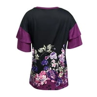 Bluze za žene Fit ženske casual labave košulje V izrez kratki rukav modni dot tisak The Majice Tee Dame