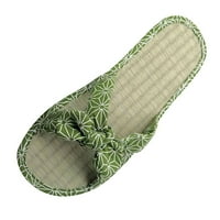 Ženske ravne sandale Papuče slamne mat luk luk ratana trava papuče kućice modne papuče sandale zelene