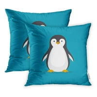 Slatki pingvin u ravnom hladnom zimskom simbolu Antarktik ptice životinjski jastučni jastuk za jastuk,