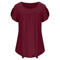 Zodggu ženske tuničke vrhove peplum majica za trendy ponude Modni latica kratki rukav ženski vrhovi