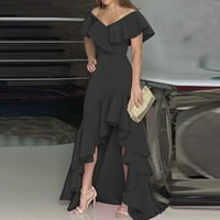 Gotyou ženske casual haljine Modni ženski V-izrez Split ruffle nepravilna elegantna haljina