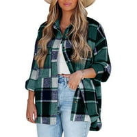 Jeseni jakne za žene Trendi vintage dugih rukava s dugim rukavima niz majice Trendy Fall odjeća